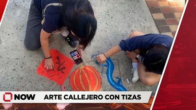Arte callejero con tizas