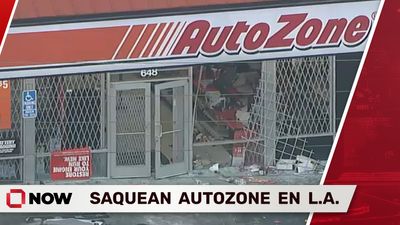 AutoZone Saqueado en el Sur Centro de Los Ángeles