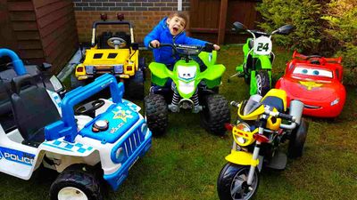 Alex ride on the Police Motorbike / Power Wheels