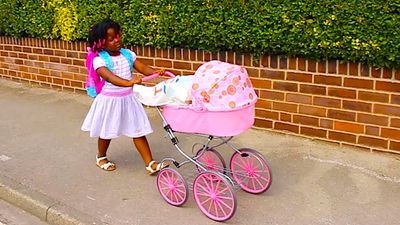 Little Girl Taking Care Of Baby Doll | Supermarket Shopping For Baby Food