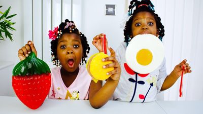 Real Food VS Giant Gummy Candy Food Kids Fun Challenge Funny Kids Tasting Giant Sweets