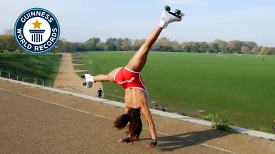 Most cartwheels on roller skates in one minute