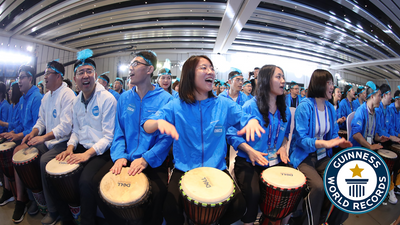 Largest djembe drum ensemble
