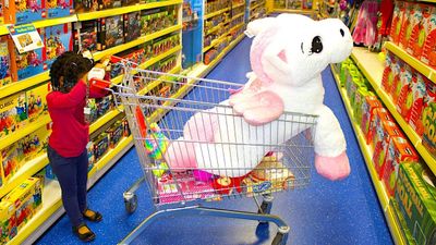 Funny Baby Doing shopping Supermarket Pretend play toys for Children Kids video