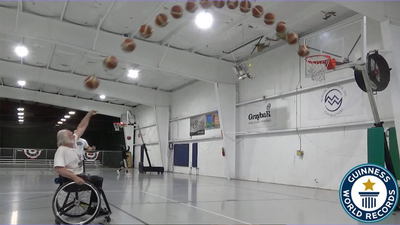 Most consecutive free throws from a wheelchair