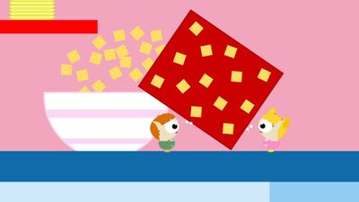 Bowl of milk and cereals