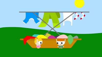 Laundering on sunny day