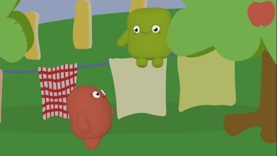 Bedlinen between trees