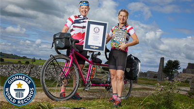 Fastest circumnavigation by tandem bicycle (female)
