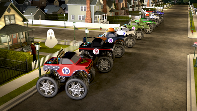 Counting Monster Trucks - Halloween - Learn to Count Backwards from 10-1 for Kids