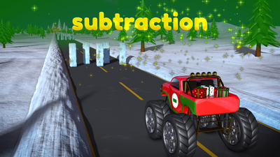 Christmas Subtracting - Learn Math for Kids with Monster Trucks and Lizzy the Dog