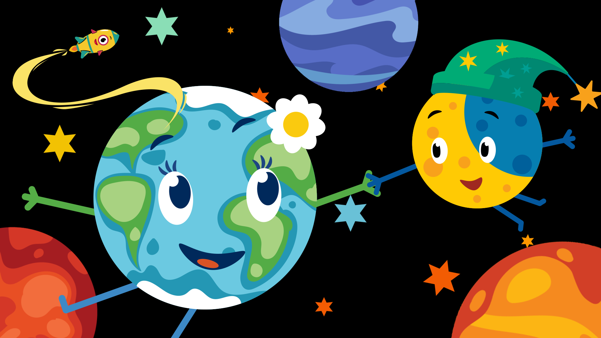 Про планеты детям 5. Космос планеты для детей. Планеты мультяшный. Планеты с глазками для детей. Планета мультяшка.